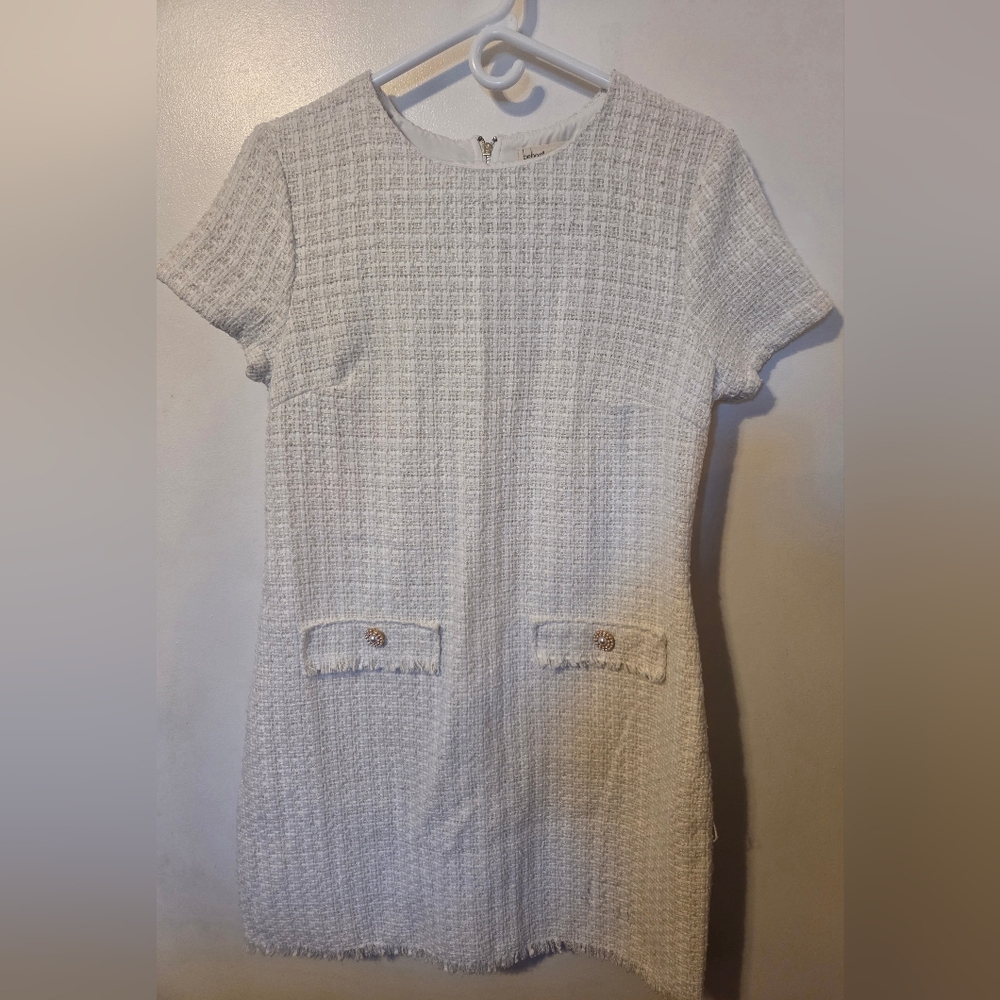 BeBop White Textured Mini Dress